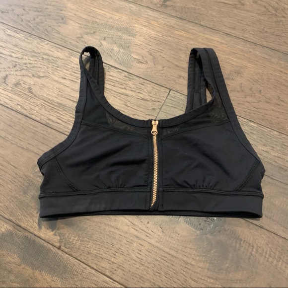 Black Lululemon Zip Up Sports Bra (size 6) - Picture 2 of 5